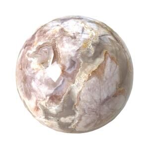 Natural Flower Agate Crystal Sphere Carving Druzy Healing Stone Mineral